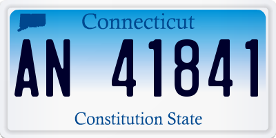 CT license plate AN41841