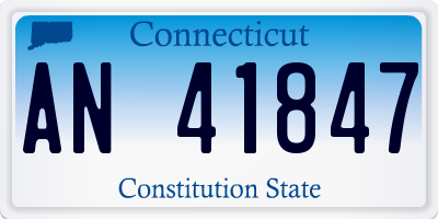 CT license plate AN41847