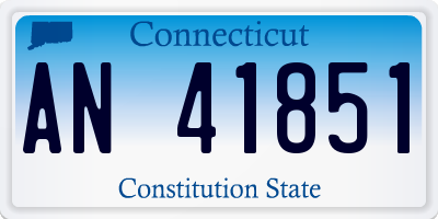 CT license plate AN41851
