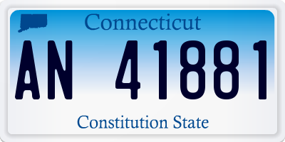CT license plate AN41881