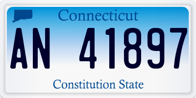 CT license plate AN41897