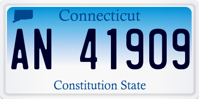 CT license plate AN41909