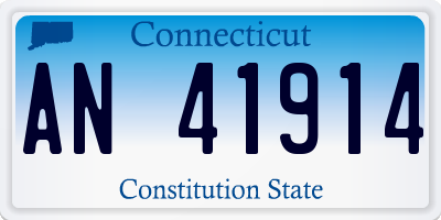 CT license plate AN41914