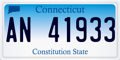 CT license plate AN41933