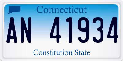 CT license plate AN41934