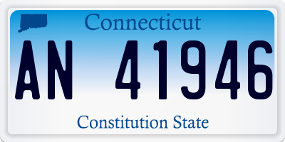 CT license plate AN41946