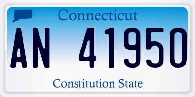 CT license plate AN41950