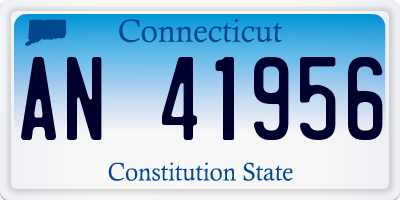 CT license plate AN41956