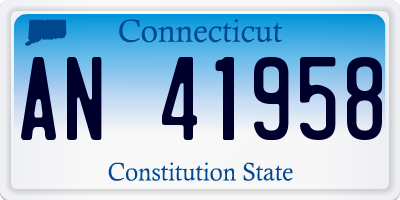 CT license plate AN41958