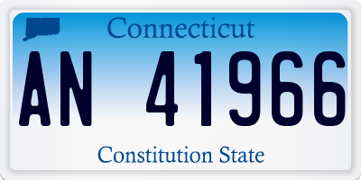CT license plate AN41966