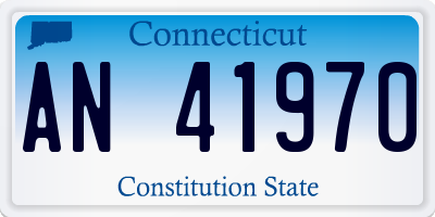CT license plate AN41970
