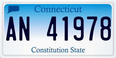 CT license plate AN41978