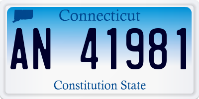 CT license plate AN41981