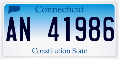CT license plate AN41986