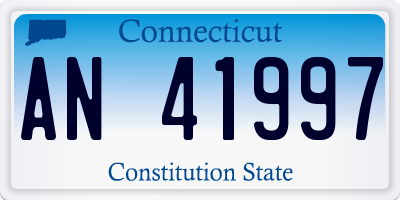 CT license plate AN41997