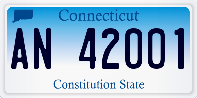 CT license plate AN42001