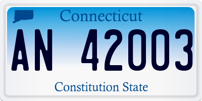 CT license plate AN42003