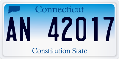 CT license plate AN42017