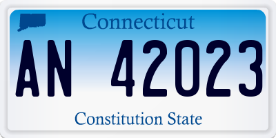 CT license plate AN42023
