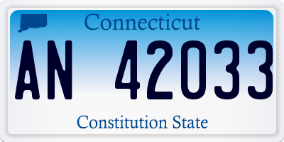 CT license plate AN42033