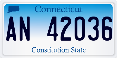 CT license plate AN42036