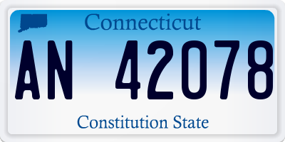 CT license plate AN42078