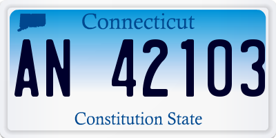 CT license plate AN42103