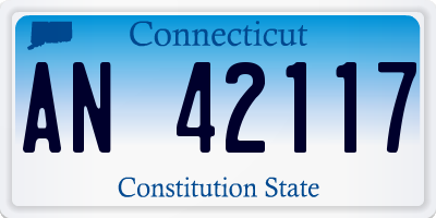 CT license plate AN42117