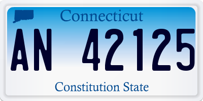 CT license plate AN42125