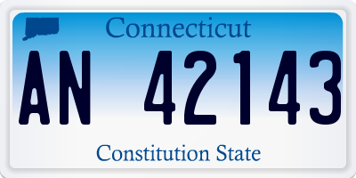 CT license plate AN42143