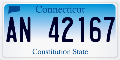 CT license plate AN42167