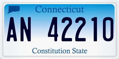 CT license plate AN42210