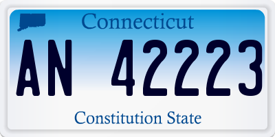 CT license plate AN42223