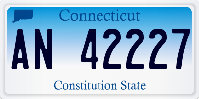 CT license plate AN42227