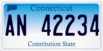 CT license plate AN42234