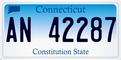 CT license plate AN42287