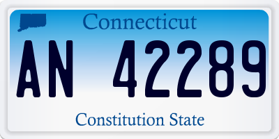 CT license plate AN42289