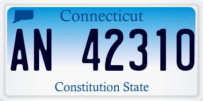CT license plate AN42310