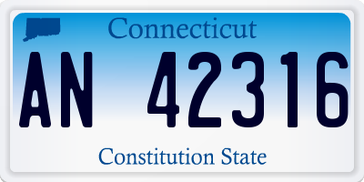CT license plate AN42316