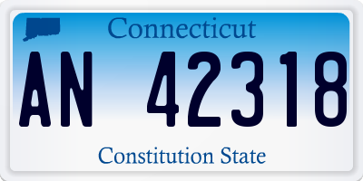 CT license plate AN42318