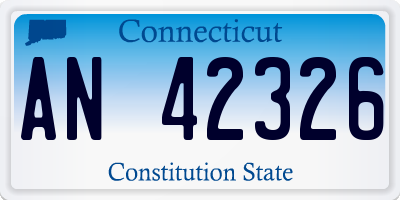 CT license plate AN42326