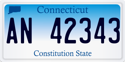 CT license plate AN42343