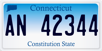 CT license plate AN42344