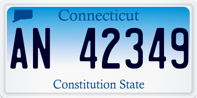 CT license plate AN42349