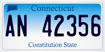 CT license plate AN42356