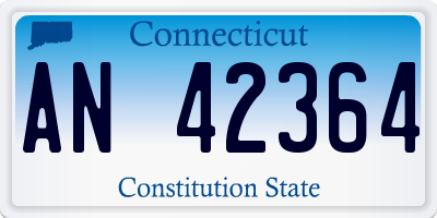 CT license plate AN42364