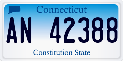 CT license plate AN42388
