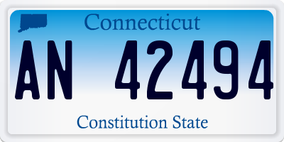 CT license plate AN42494