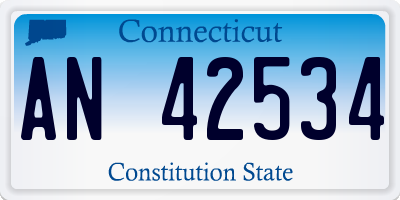 CT license plate AN42534
