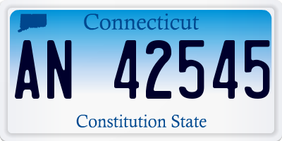 CT license plate AN42545